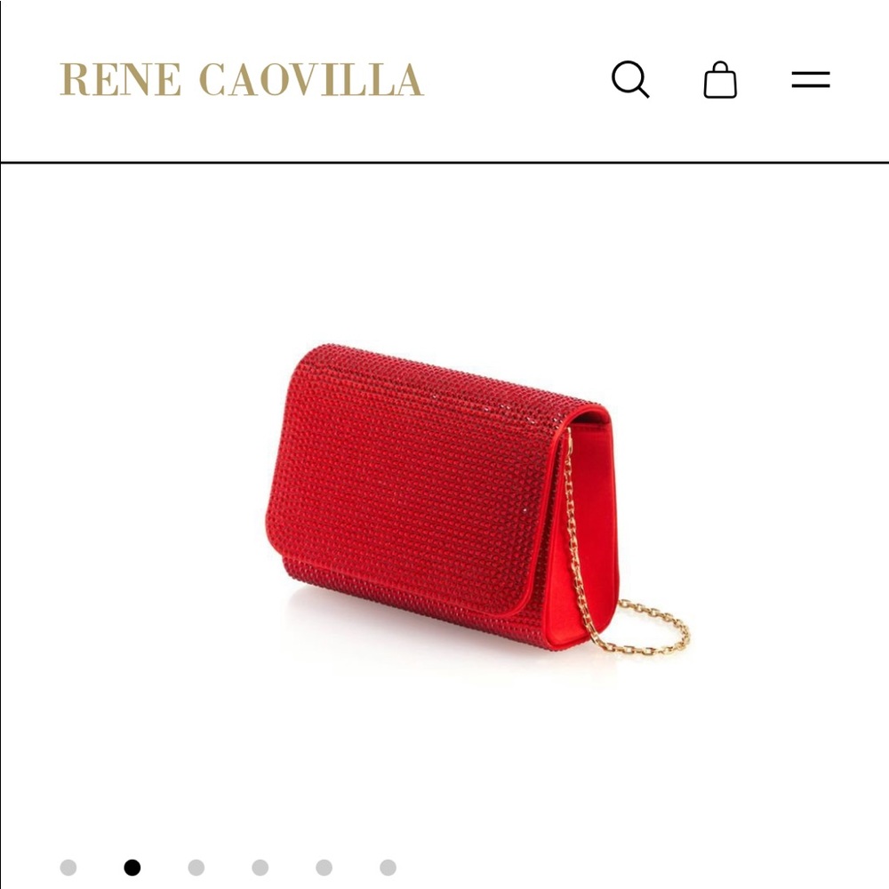 Mini Dark Red Clutch/ Bag - Rene Caovilla